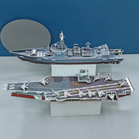 3D Puzzle Aircraft Carrier Destroyer Ship Model DIY Educational Toy for Kids