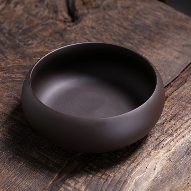 Large Zisha Tea Wash Bowl for Kung Fu Tea Set, Yixing Clay Teacup Rinser and Brush Washer