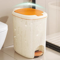 Dual-Opening Pedal Trash Can with Press-Top Lid for Home and Office