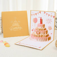 3D Musical Light-Up Birthday Cake Greeting Card with Recordable Message