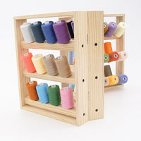 66-Spool Wooden Thread Rack Foldable Sewing Thread Holder Storage Organizer for DIY Craft Home Bobbin Stand