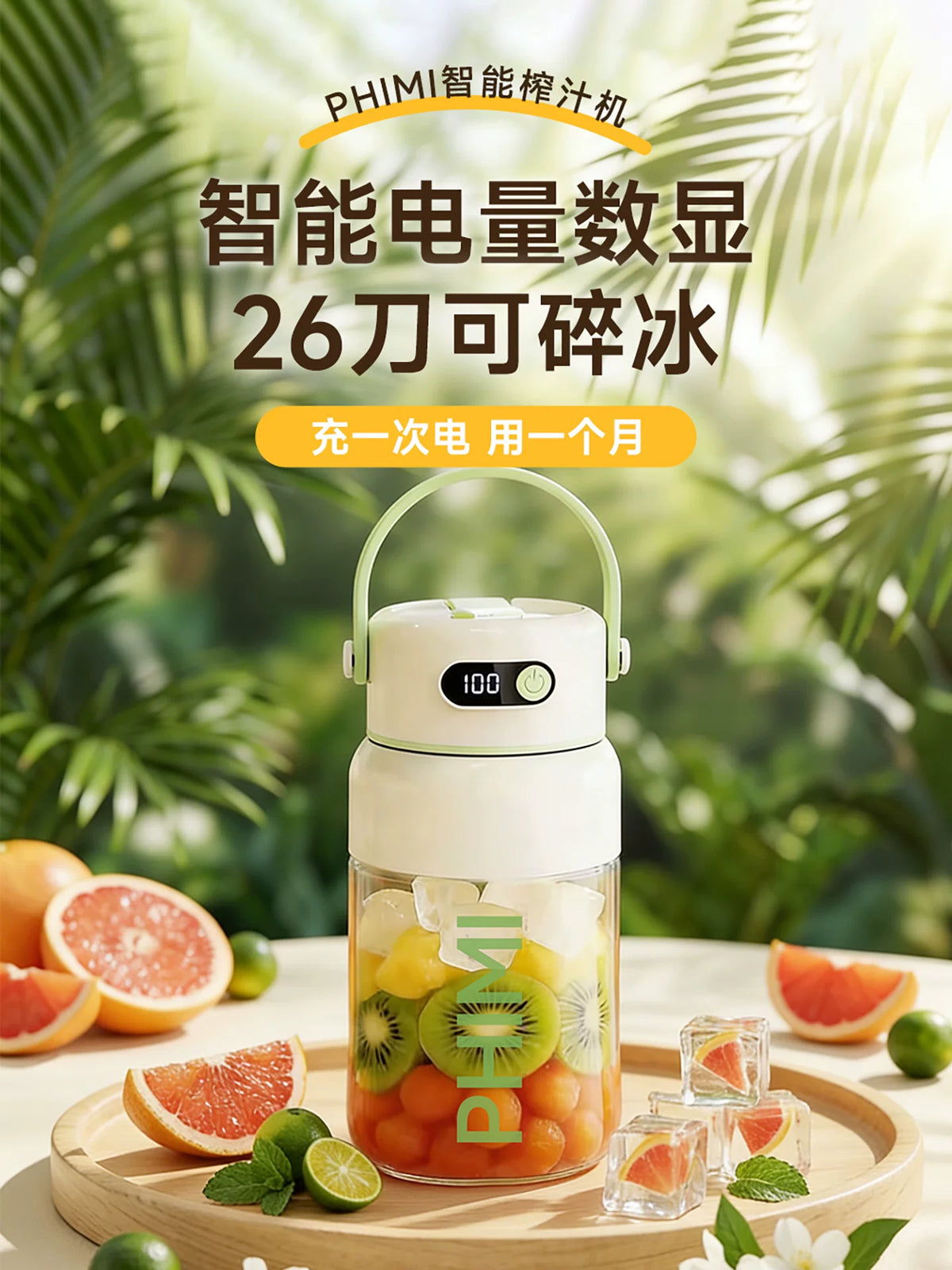 Portable Wireless Glass Juicer for Home Use