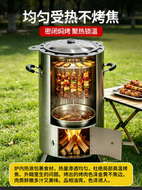 Portable Outdoor Charcoal Rotisserie Grill for Chicken and Duck Roasting