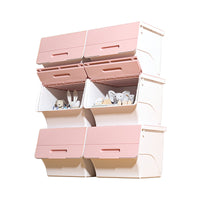 Front Opening Storage Bins with Side Access for Toys, Clothes, and Snacks