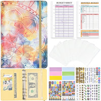 A6 Budget Planner Notebook with 12 Zipper Envelopes for Cash and Bills