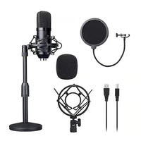 USB Condenser Microphone for Desktop PC, 192K/24Bit, for Streaming, Karaoke, and Recording