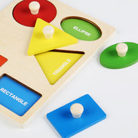 Montessori Wooden Geometric Shape Puzzle Board for Toddlers