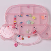 Bear Head Jewelry & Stationery Transparent Storage Box, Multi-functional Plastic Organizer