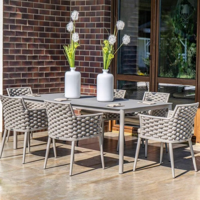 Nordic Outdoor Rattan Dining Set for Villa Garden Balcony