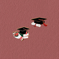 Graduation Season Alloy Brooch Pin Set with Bouquet, Certificate, and Mortarboard Designs