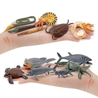 Miniature Prehistoric Ocean Animal Models for Kids - Ammonite, Trilobite, Turtle, Dunkleosteus Figurines