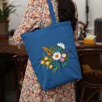 DIY Embroidery Kit for Canvas Tote Bag - Hand-stitched Couple's Gift & Student Project