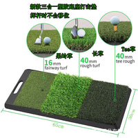 Golf Hitting Mat Swing Practice Batting Pad Rubber Non-slip Grass Mat Indoor Outdoor Portable Storage