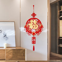 Chinese Knot Wall Hanging Decor for New Home, Living Room, Entrance Door - Fu Character and Wealth-Attracting Ornaments