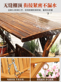Solid Wood Outdoor Swing Chair with Canopy for Patio Garden