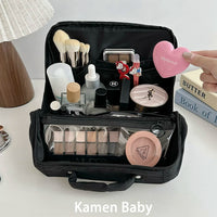 Portable Large Capacity Cosmetic Bag with Dividers, Travel Toiletry Organizer for Women