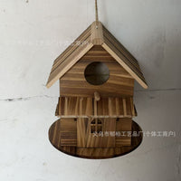 Wooden Birdhouse Outdoor Hanging Bird Feeder Nest for Small Birds