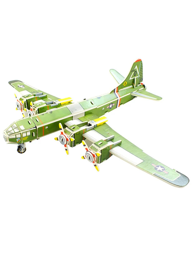 3D Puzzle Military Aircraft & Tank Models Cardboard Jigsaw for Kids & Adults