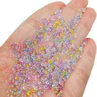 No-Hole Bubble Beads, Transparent Glass Round Beads, Iridescent Bubble Beads, Nail Art Micro Beads for Quicksand Pen Filling DIY Material