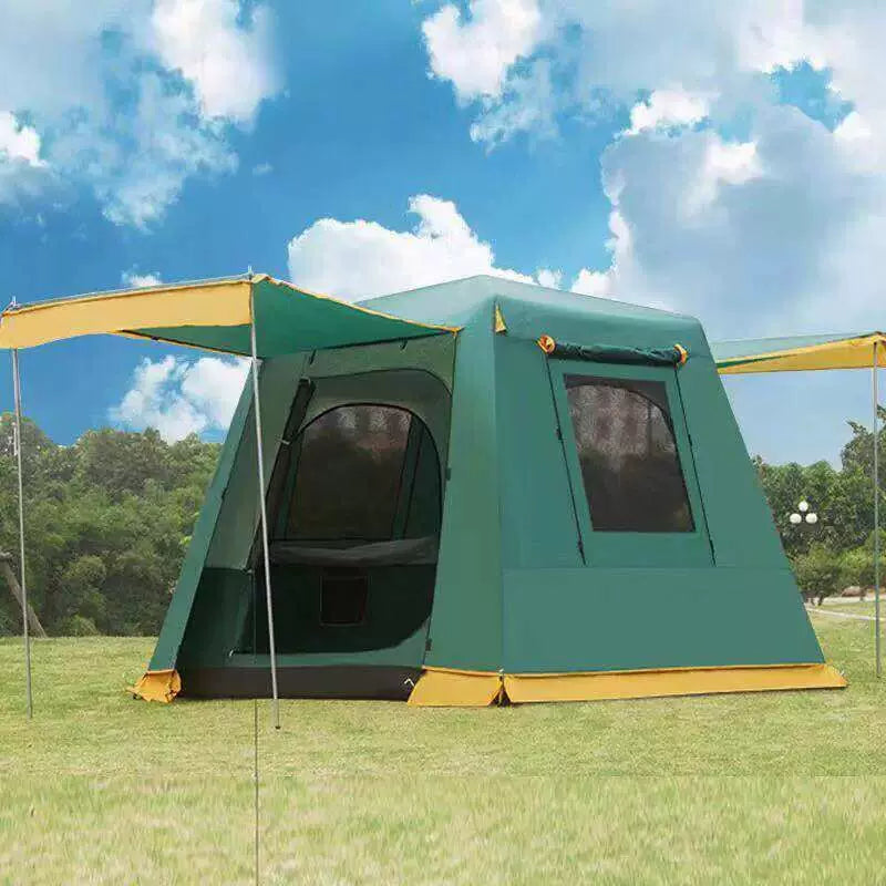 Automatic Hydraulic Pop-Up Camping Tent for 3-6 People, Double Layer Waterproof Family Tent