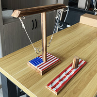 Wooden Ring Toss Hook and Shot Ladder Game for Interactive Play