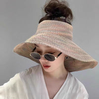 Gradient Wide Brim Sun Visor Hat for Beach Vacation