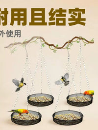 Hanging Metal Mesh Bird Feeder Tray for Garden & Outdoor