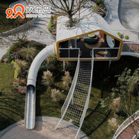 Treehouse Platform Swing Set with Stainless Steel Slide for Outdoor Playgrounds
