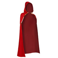 Medieval Gold Trim Hooded Cloak for Halloween Cosplay