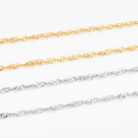 18K Gold Plated Stainless Steel Water Wave Chain for DIY Jewelry Making