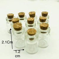 Miniature Dollhouse Scene Clay Craft Bottle Ornament with Glass Copper Lid