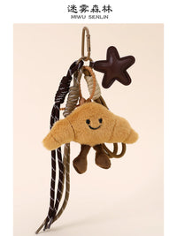 Cute French Croissant Miu Series Plush Doll Backpack Pendant Bread Keychain