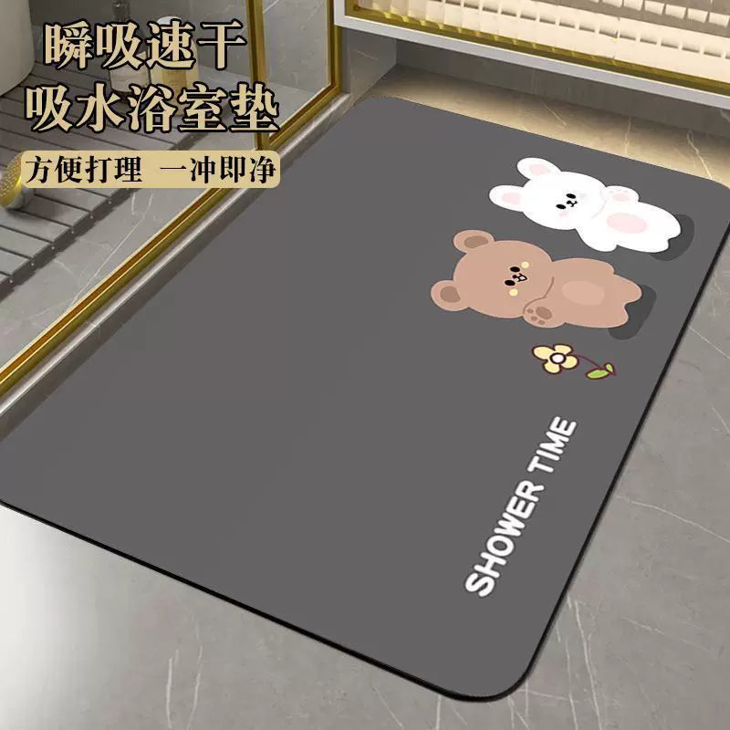 Diatomaceous Earth Bath Mat Super Absorbent Quick Dry Non-Slip for Bathroom & Home