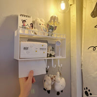 Wall-Mounted Bedside Storage Box for Dorm Rooms - No-Drill Adhesive Shelf Organizer