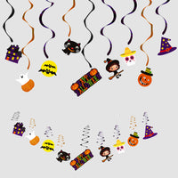 Halloween Cartoon Paper Ghost Witch Swirl Hanging Decorations for Party Decor