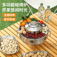 Stainless Steel Outdoor Fire Pit and BBQ Grill for Patio and Indoor Use