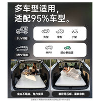 Flocked Car Air Mattress with Built-in Pump for Travel Camping Napping Foldable Bed