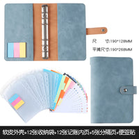 A6 Faux Leather Notebook with Zipper Pouch and Budget Sheets, Vintage Style Journal Diary