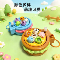 Miniature Fishing Burger Keychain Toy for Kids and Adults, Stress Relief Fidget Game, Parent-Child Interactive Gift