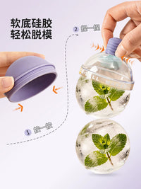 Modern Housewife Silicone Ice Ball Mold for Whiskey, Large Spherical Ice Cube Tray with Quick Release