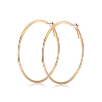 Exaggerated Large Hoop Earrings for Women, Simple European and American Style Metal Smooth Circle Jewelry