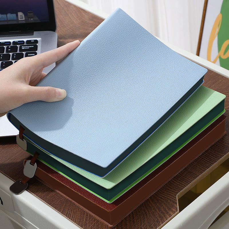 2025 Soft Leatherette Litchi Grain Notebook for Business Meetings and Notes