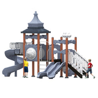 Outdoor Plastic Playground Slide and Swing Set for Kids