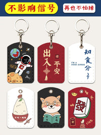 Cute Teardrop Induction Access Card Holder with Keychain for Bus/Elevator Cards