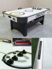 Tabletop Air Hockey Table with Electric Scoring, Reinforced Aluminum Surface, Air Suspension Hockey Game for Parties