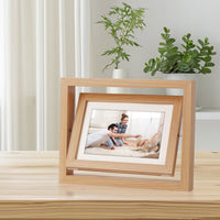 Rotatable Double-Sided Photo Frame for Pet Paw Print & Memories, Desktop Display