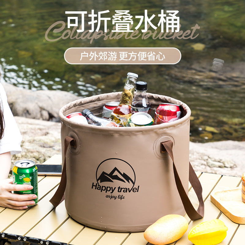 Portable Folding Bucket for Camping, Fishing, and Outdoor Activities - Multi-functional Foot Bath and Water Carrier