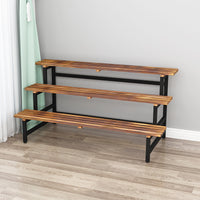 Multi-Tier Carbonized Wood Plant Stand for Indoor/Outdoor Use