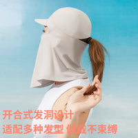 Cycling Sun Protection Full Face Mask with Brim and Neck Flap, Breathable UV Protection Hood