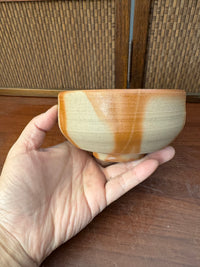 Japanese Bizen Ware Matcha Bowl, Ceramic Tea Ceremony Bowl with Markings